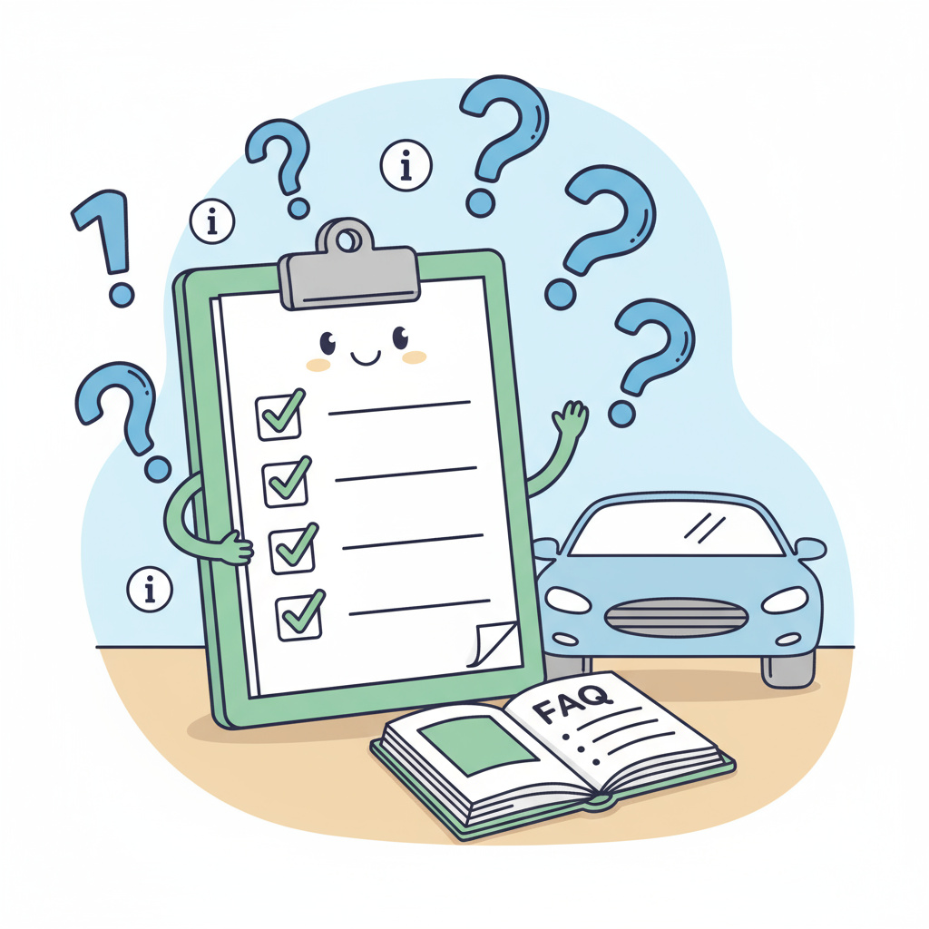 FAQ Symbolik mit Checkliste und Autosilhouette