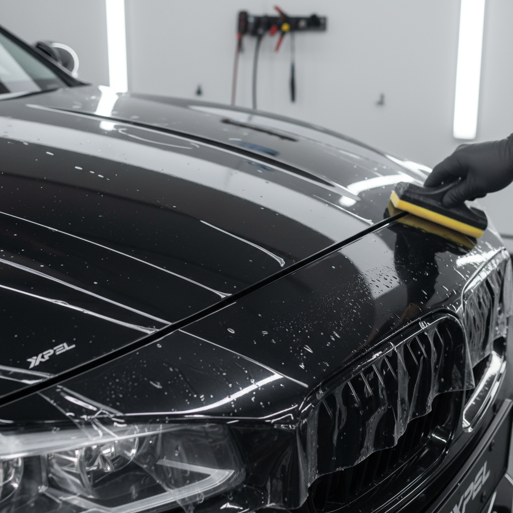 PPF Installation – Detailaufnahme der Folienkante